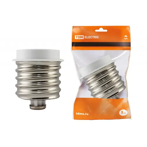 Переходник эл. для цоколей TDM с E40 на Е27 бел. SQ0335-1003 402965