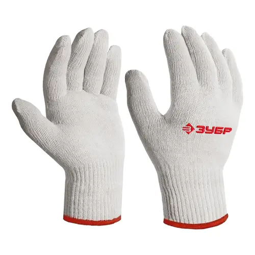 Перчатки 11445-М ЗУБР Оптима S-M х\б 10 класс