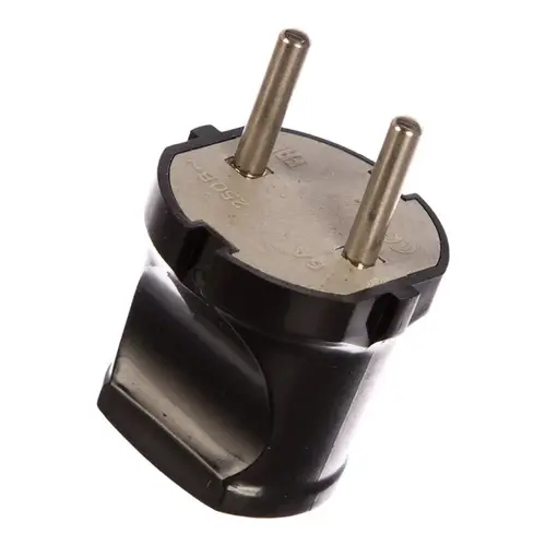 Вилка UNIVersal 6А 250В АБС-пластик прямая чёрная А0113 240853