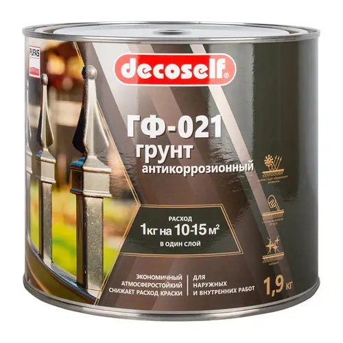 Грунтовка Decoself ГФ-021 Серая 1,9кг