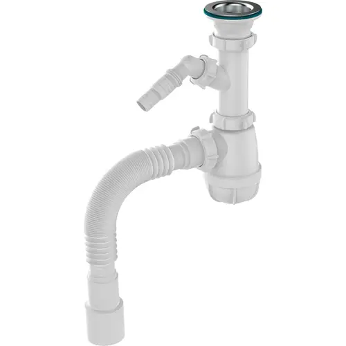 Сифон 1025 B "Аквант" д/кух. 1 1/2" 40 с отв. с/м с г.тр. 40х40/50 17621