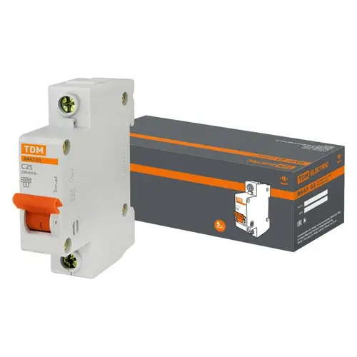 Выключатель Автомат. BA 47-63 1р 25А 4,5кА х-ка С SQ0218-0005 409664