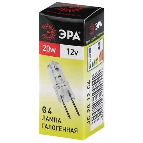 Лампа галогеновая G4-JC-20W-12V Эра