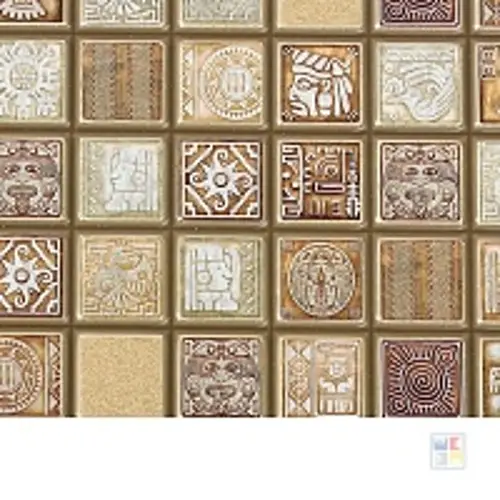 Панель Лист. Медальон Коричневый 0,957х0,480 Мозаика м. 11248