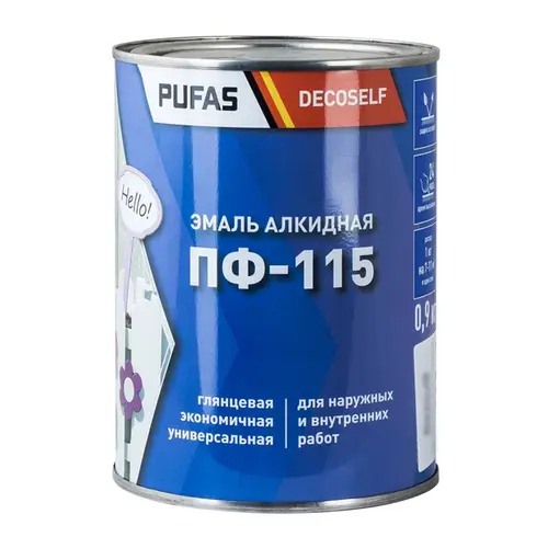 Эмаль ПФ 115 ПУФАС Decoself Синяя. 0,9кг