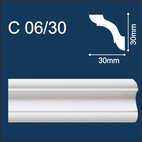 Плинтус потолочный 06 /30 C 30х30 2м Солид 100468